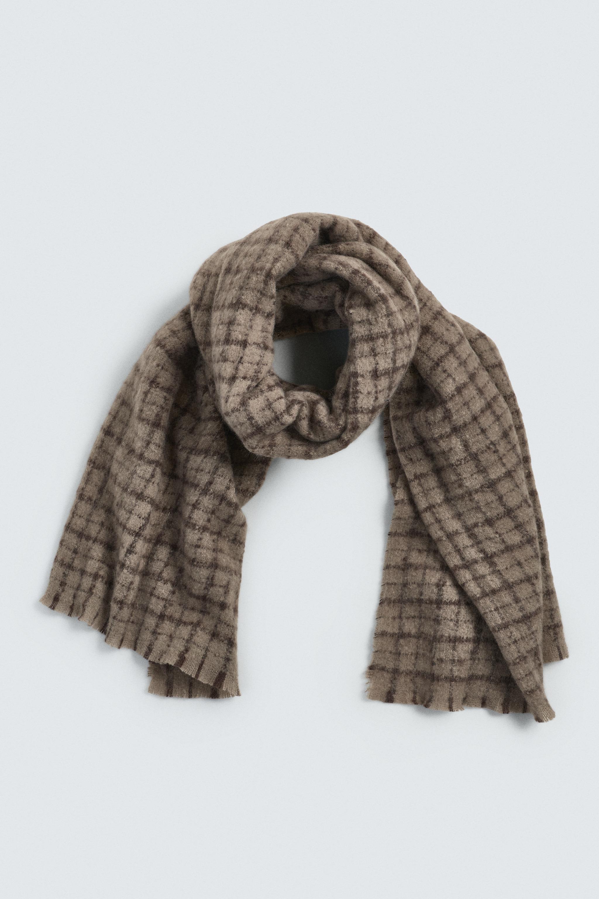 BRUSHED PLAID SCARF